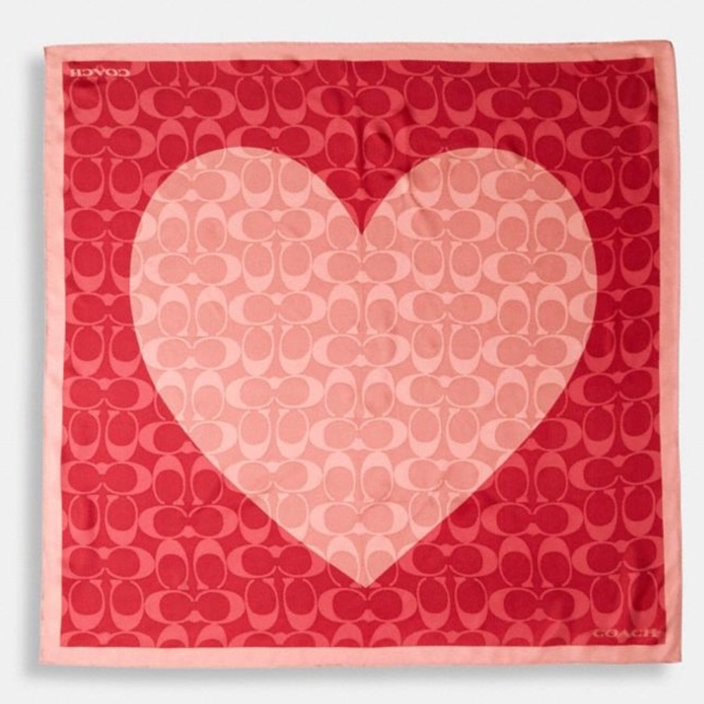 Coach Heart Scarf - NEW WITH TAGS